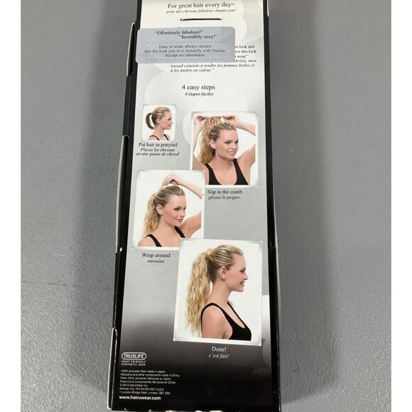 HairDo 18-inch Style-able Wavy Synthetic Ponytail, Heat-Friendly, Midnight Brown - Picture 5 of 6